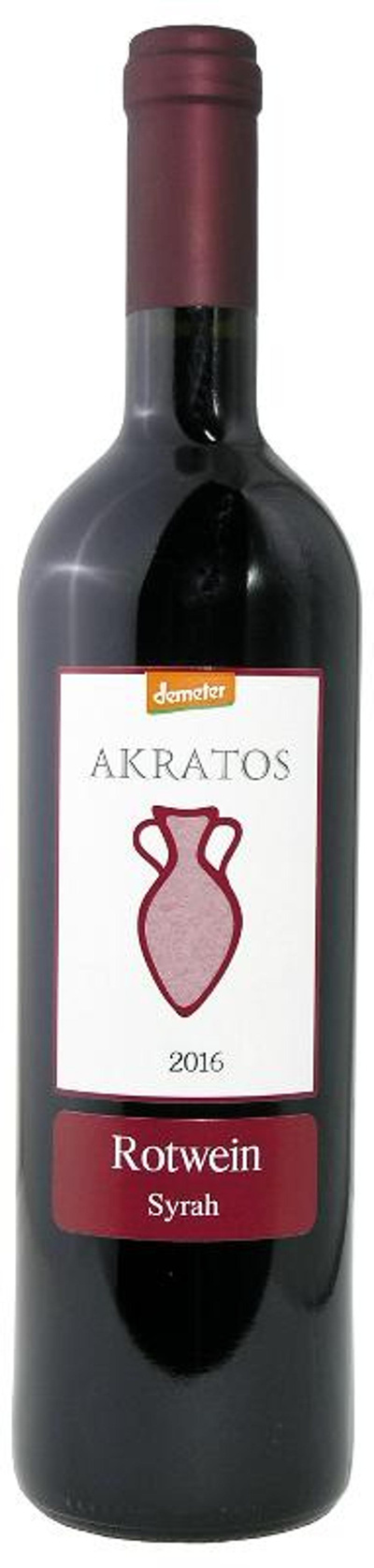 Produktfoto zu AKRATOS Rotwein Syrah 0,75L