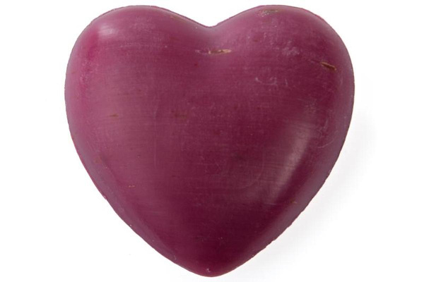 Produktfoto zu Schafmilchseife Herz pink 65g