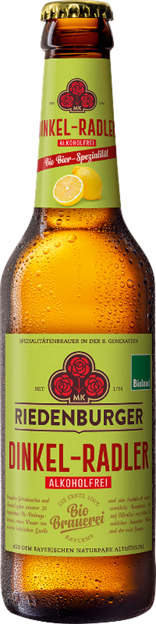 Produktfoto zu Riedenburger Dinkel-Radler alkoholfrei Kiste á 10x0,33L