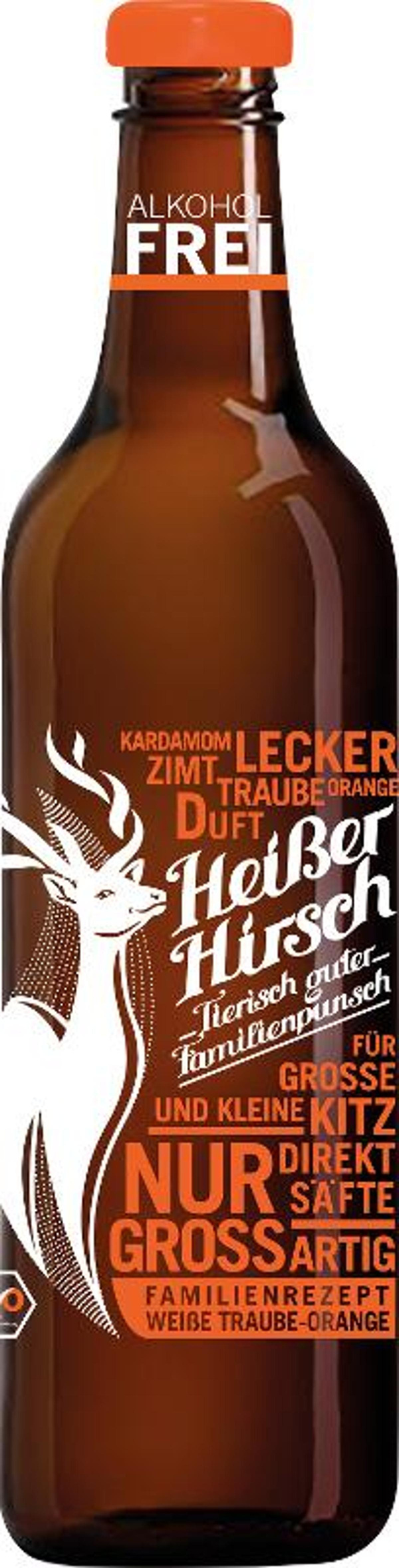 Produktfoto zu Punsch Heißer Hirsch "Weiße Traube - Orange" 0,75L