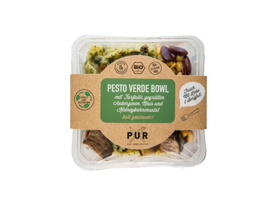 Produktfoto zu Pesto Verde Bowl Farfalle, gegril. Aubergin to go 360g