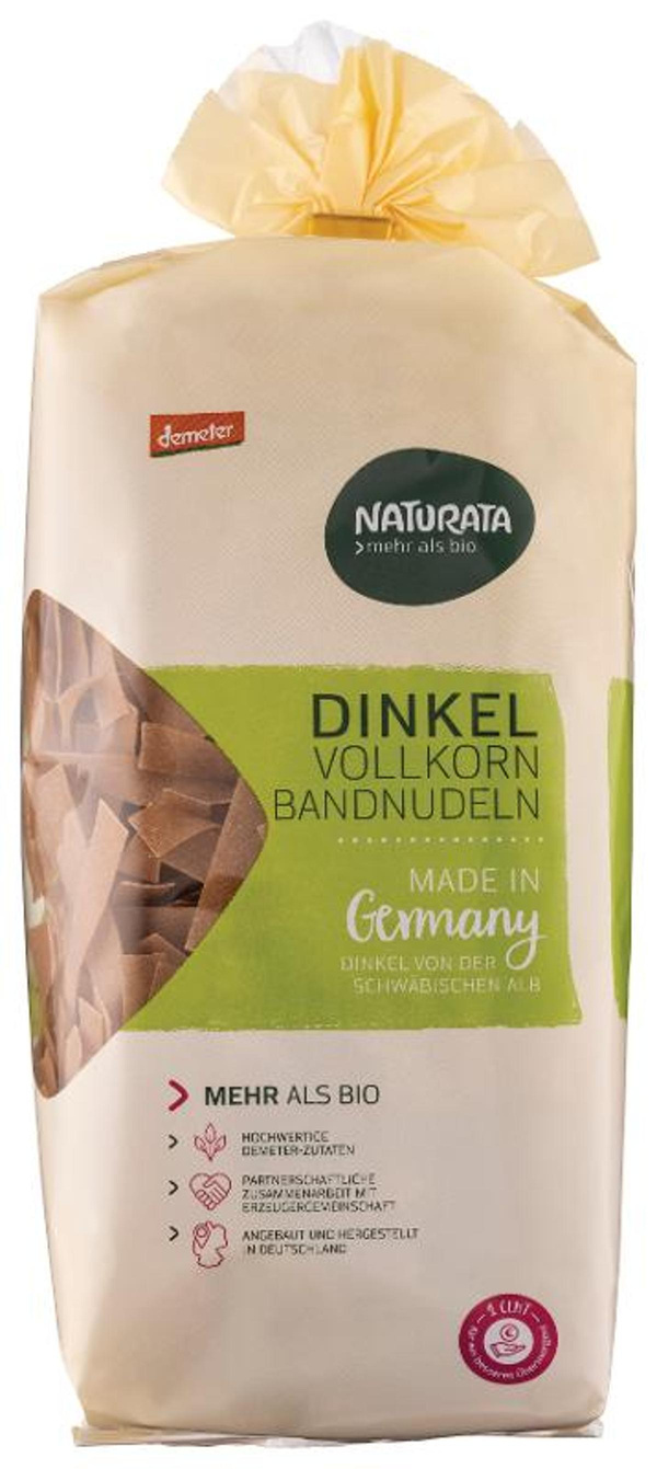 Produktfoto zu Vollkorn Dinkel Bandnudeln 500g