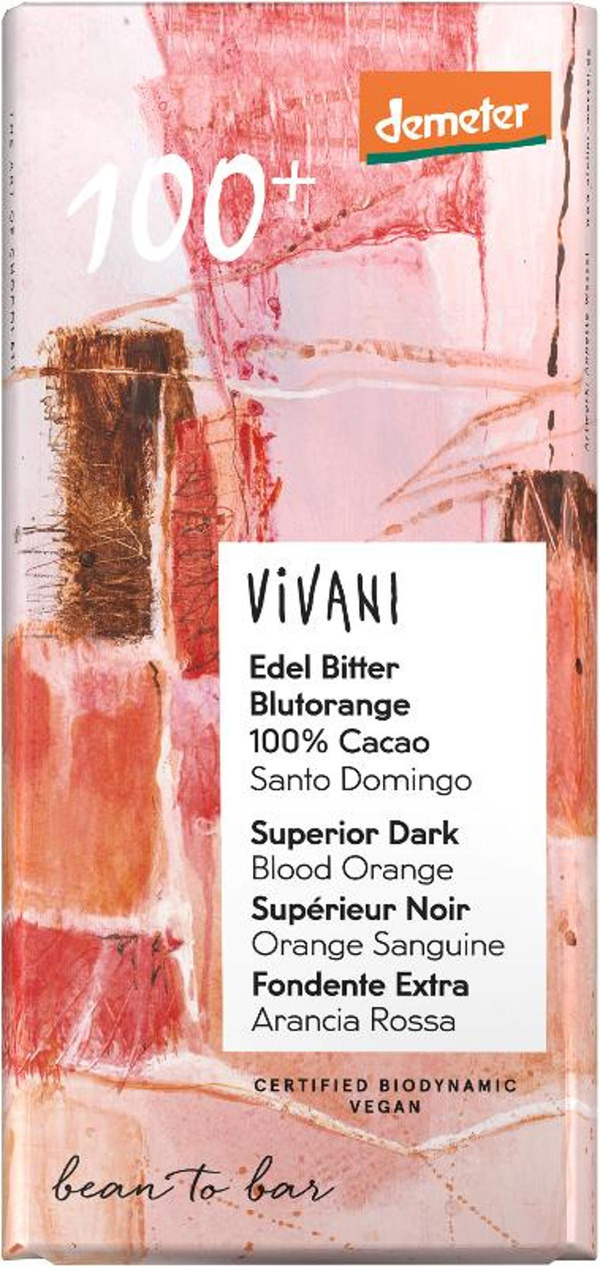 Produktfoto zu Edel Bitter Blutorange Tafelschokolade 90g