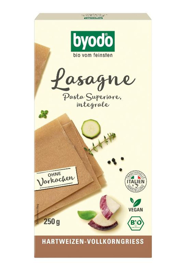 Produktfoto zu Lasagne-Platten Hartweizen-Vollkorngriess 250g