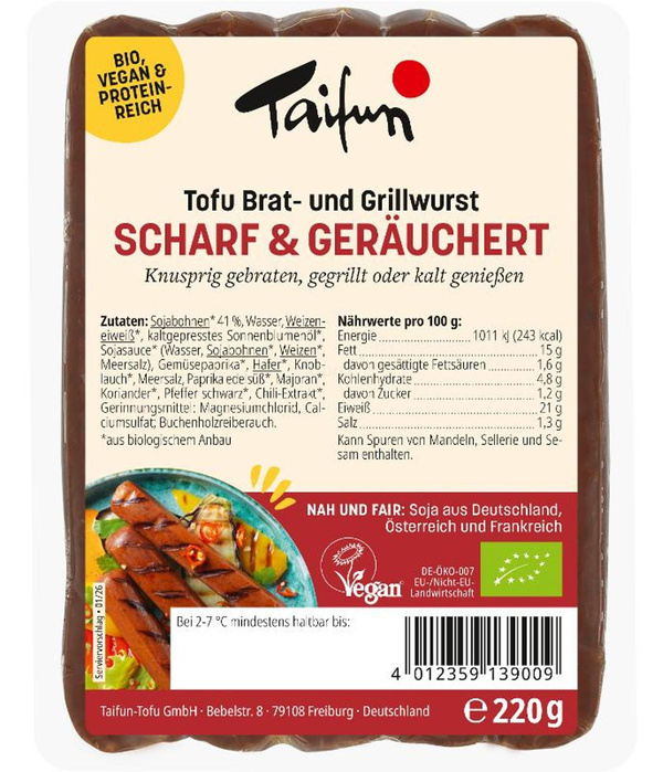 Produktfoto zu Tofu Bratwurst scharf