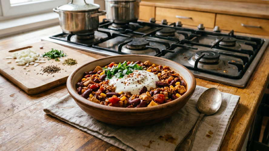 Rezeptbild für Chili sin Carne mit Joghurt One Pot