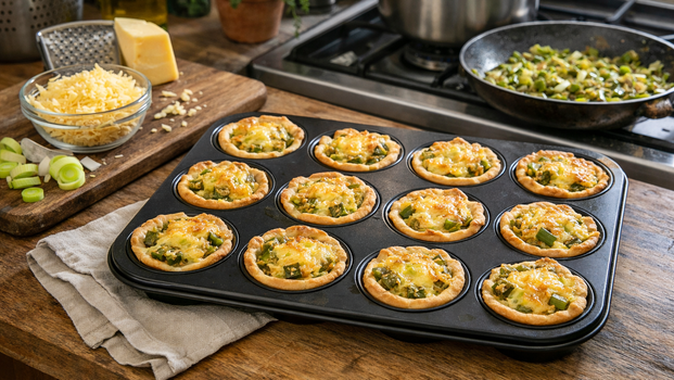 Rezeptbild für Lauch und Gouda Mini Quiches