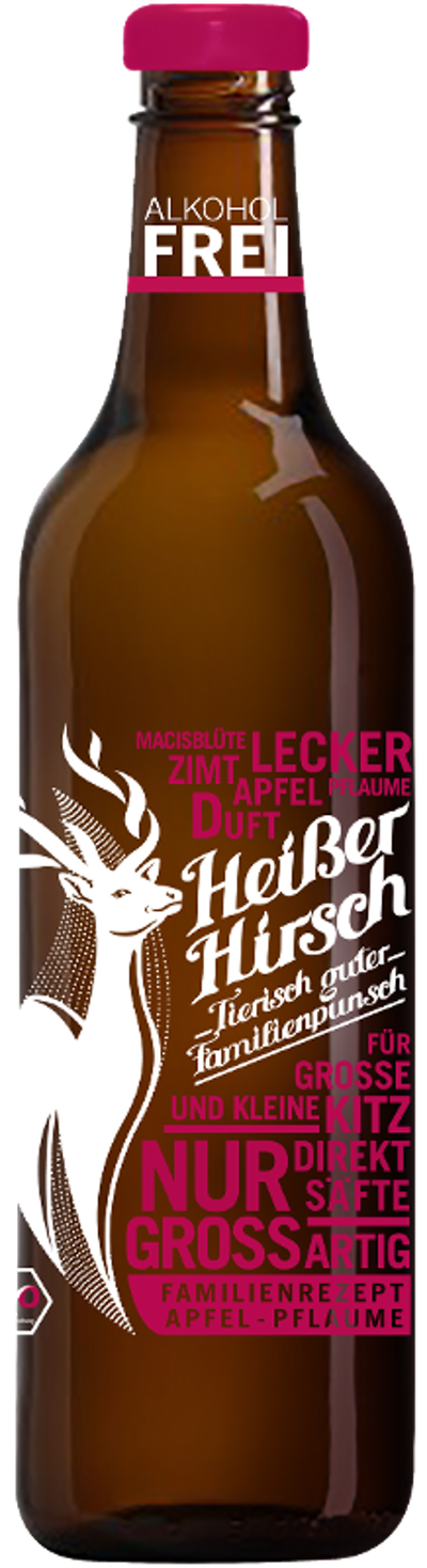 Produktfoto zu Punsch Heißer Hirsch "Apfel-Pflaume" 0,75L