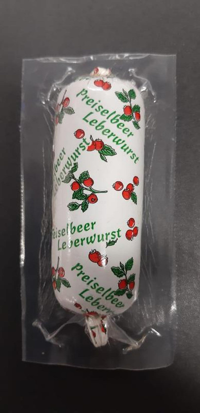 Produktfoto zu Wildleberwurst m.Steinpilzen u. Preiselbeeren 125g