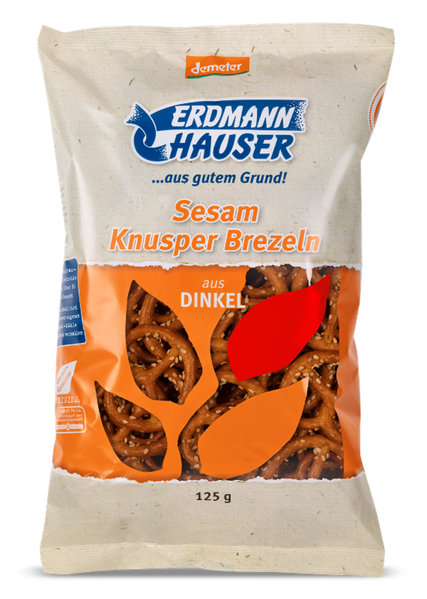 Produktfoto zu Sesam Knusper Brezeln aus Dinkel 125g