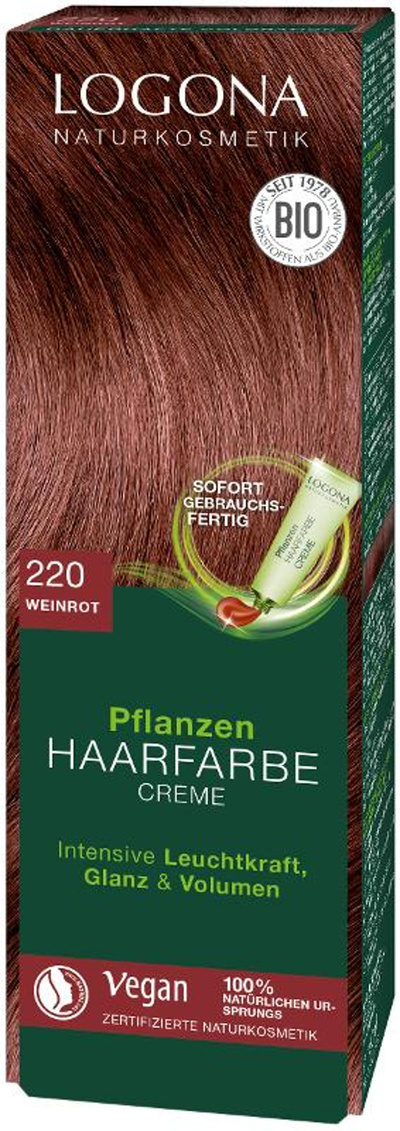 Produktfoto zu Pflanzen Haarfarbe Creme "220 weinrot"