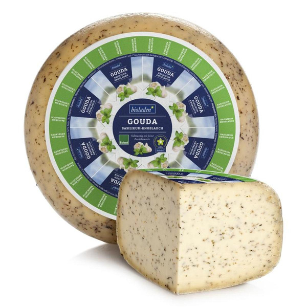 Produktfoto zu Gouda mit Basilikum und Knoblauch (laktosefrei)