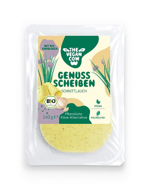 Produktfoto zu Käse Alternative mit Schnittlauch in Scheiben vegan