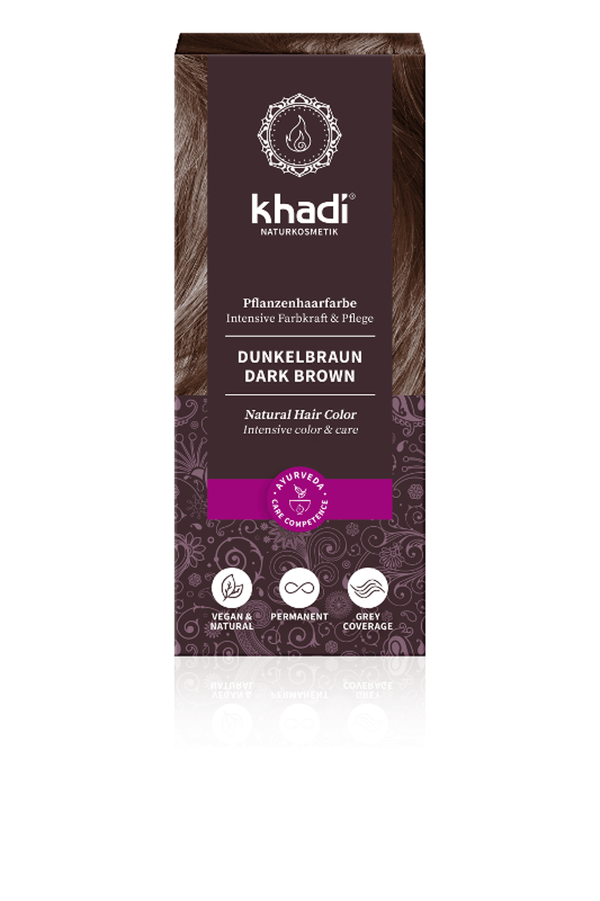 Produktfoto zu Dunkelbraune Pflanzenhaarfarbe 100g vegan