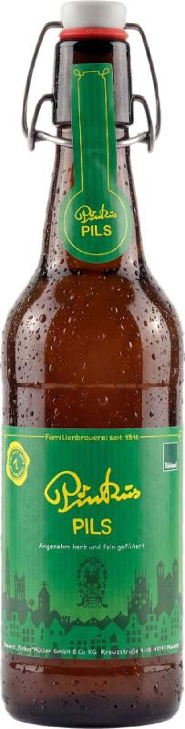 Produktfoto zu Pinkus Pils Bügelflasche Kiste 16*0,5L