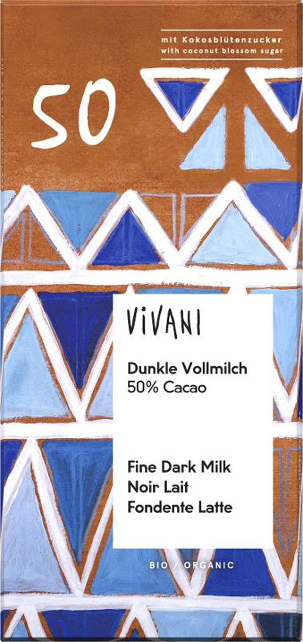 Produktfoto zu Dunkle Vollmilch 50% Kakao Tafelschokolade 80g