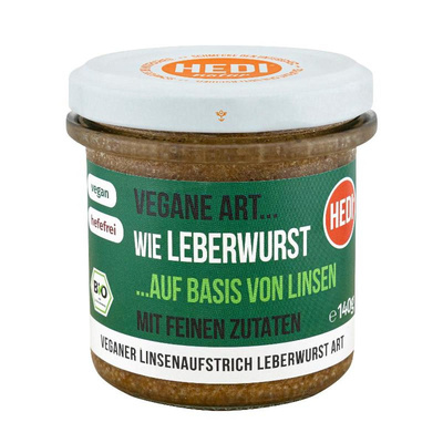 Produktfoto zu Leberwurst vegane Art aus Linsen mit feinen Zutaten 140g