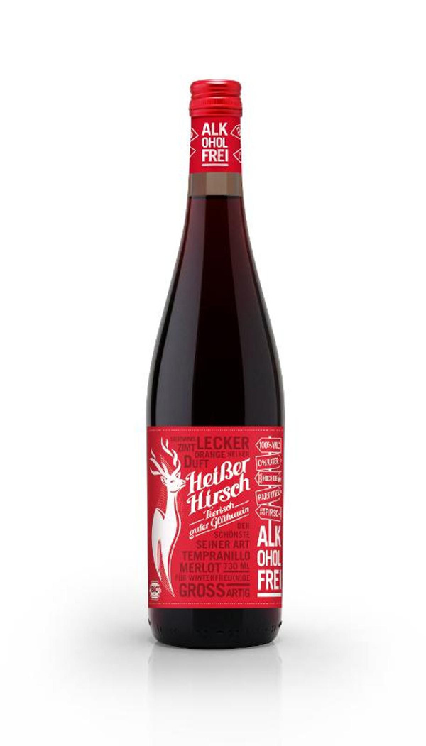 Produktfoto zu Heißer Hirsch rot alkoholfrei 0,73L