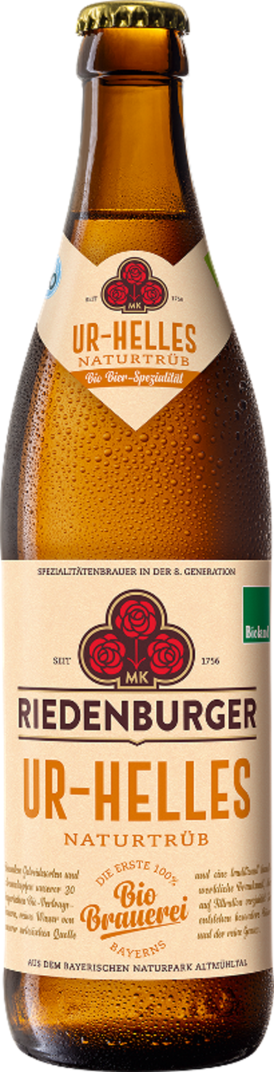 Produktfoto zu Ur Helles von Riedenburger naturtrüb vegan 0,5L