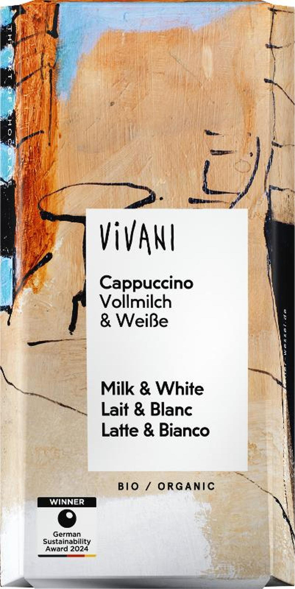 Produktfoto zu Cappuccino Vollmilch & Weiße Tafelschokolade 100g